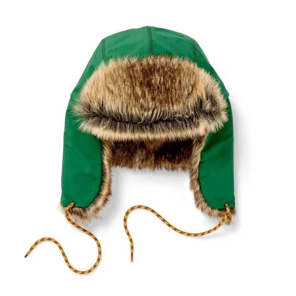 The Cuddle Collab Adult Faux Fur Trapper Hat - Dark Green - Picture 1 of 2